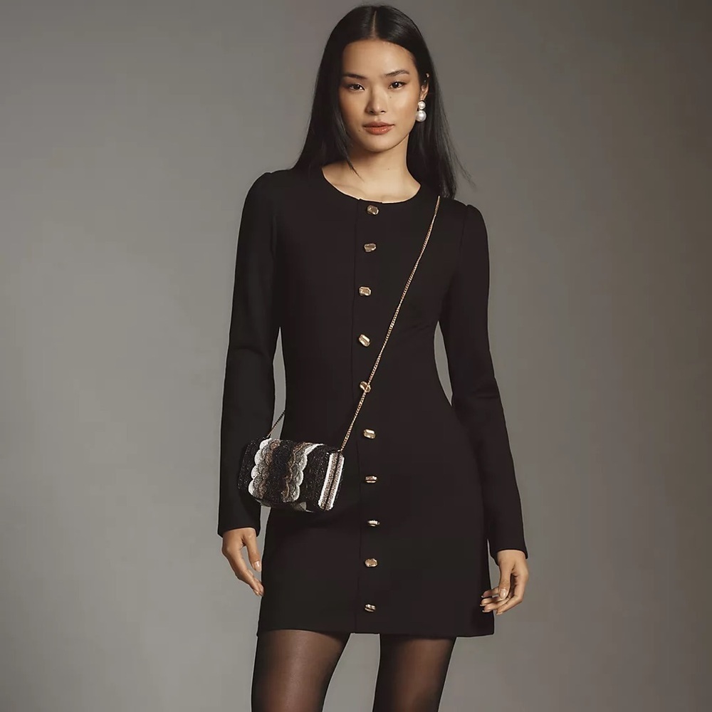 REFORMATION Micah Knit Black Mini Dress Size XL NWT - Picture 1 of 8